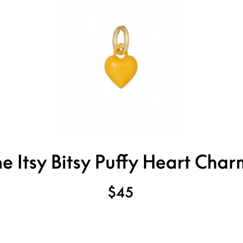 Roxanne Assoulin The Itsy Bitsy Puffy Heart Charm Dark yellow firm price